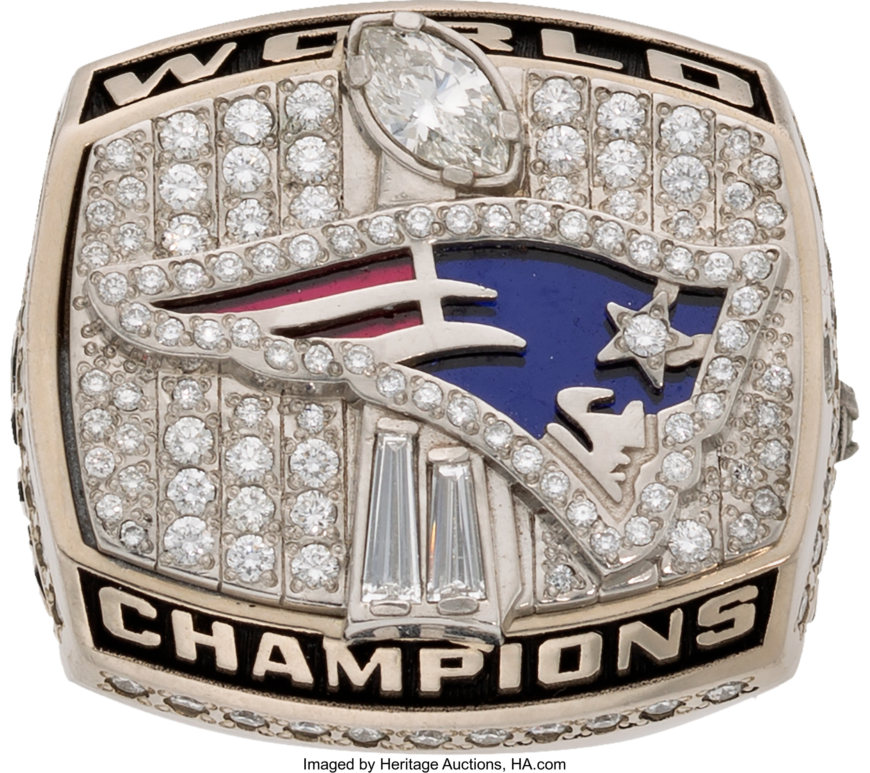 Lot Detail - New England Patriots 2001 Super Bowl XXXVI Championship 14K  Gold Ring w/Diamonds