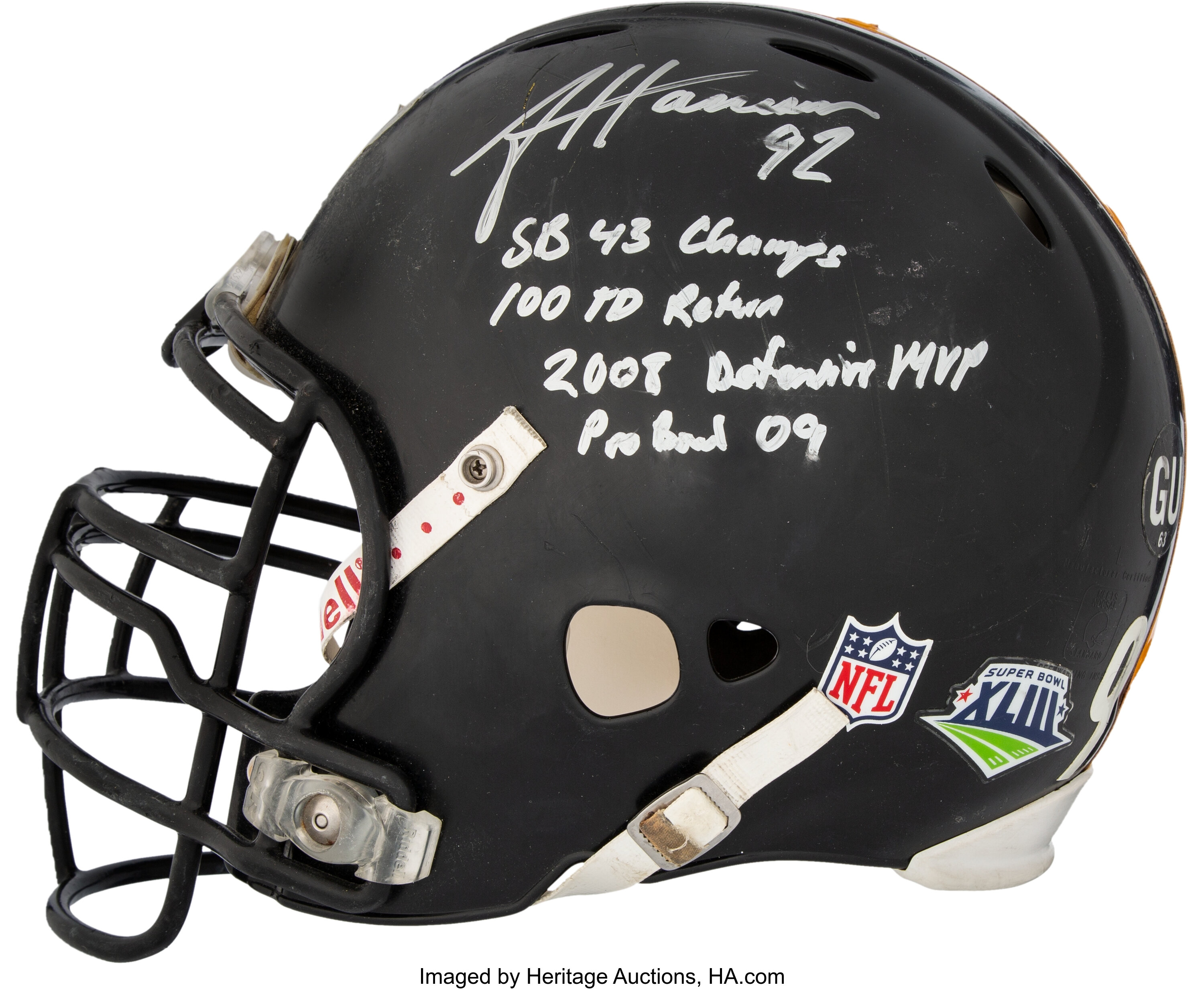 James Harrison Steelers Signed Lunar Eclipse Mini Football Helmet