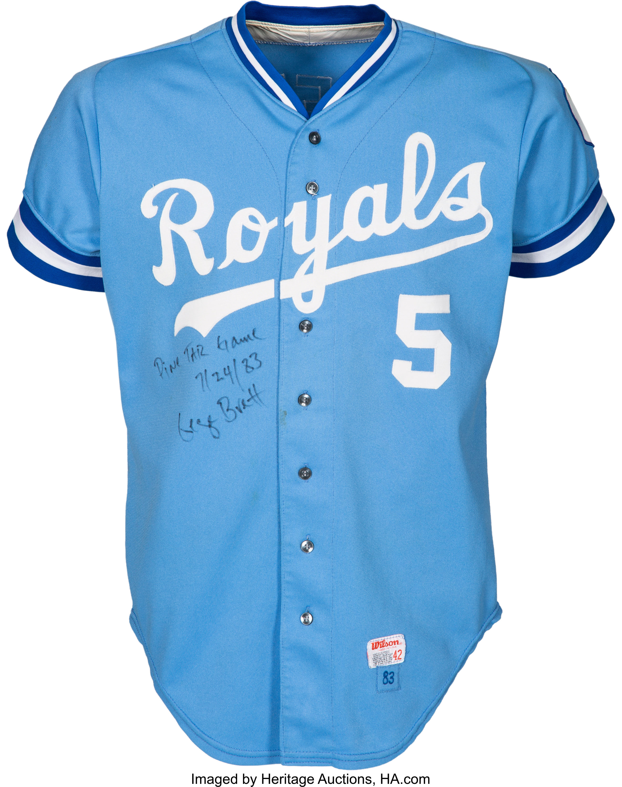 1983 George Brett Game Worn & Signed Kansas City Royals Jersey,, Lot  #50080
