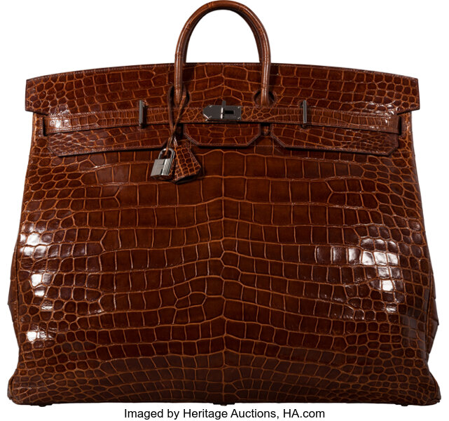 Hermes Hac 50 Birkin Bag Crocodile Porosus Crocodile Gold New Full