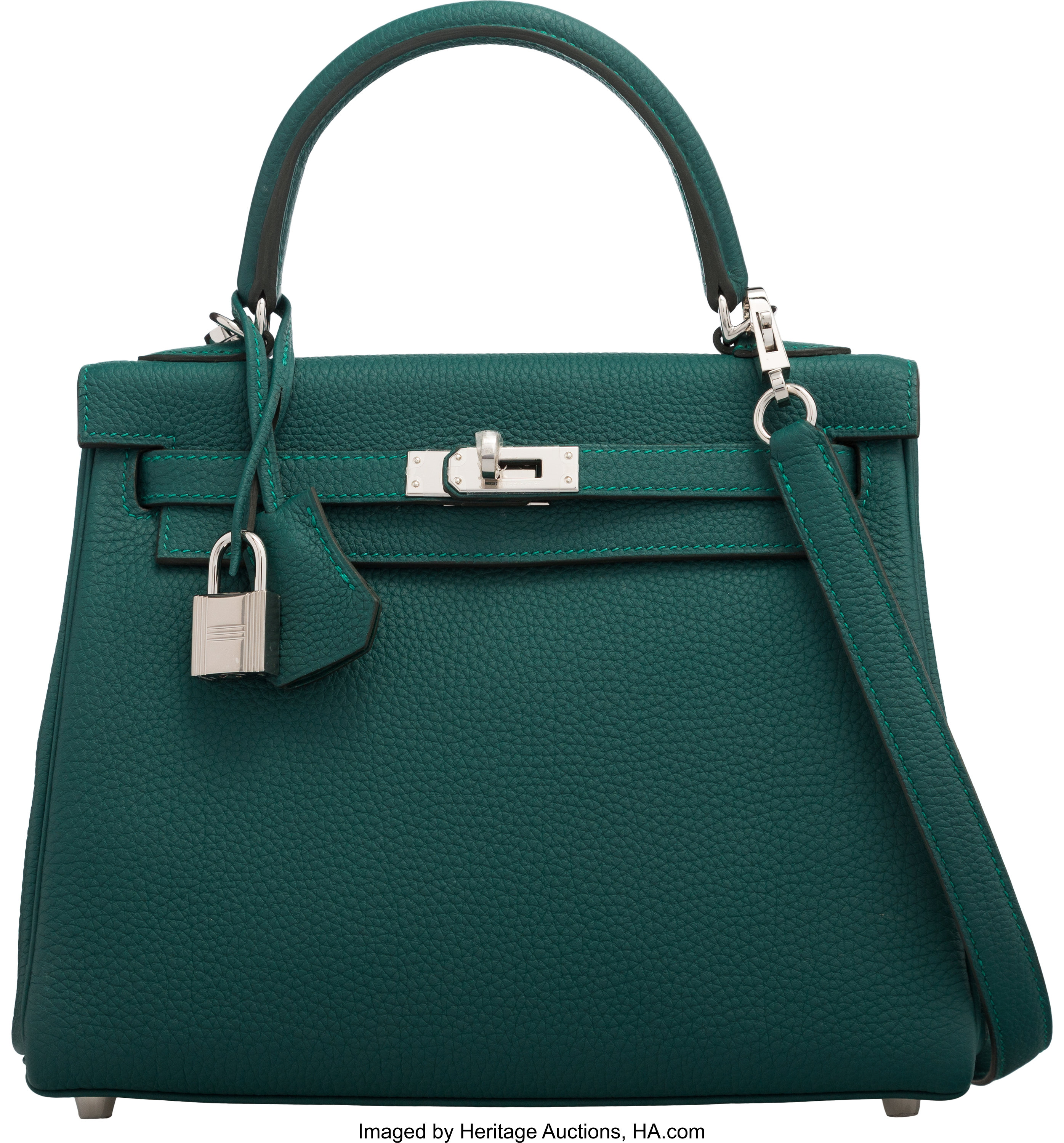 Hermes Malachite Togo Retourne Kelly Handbag