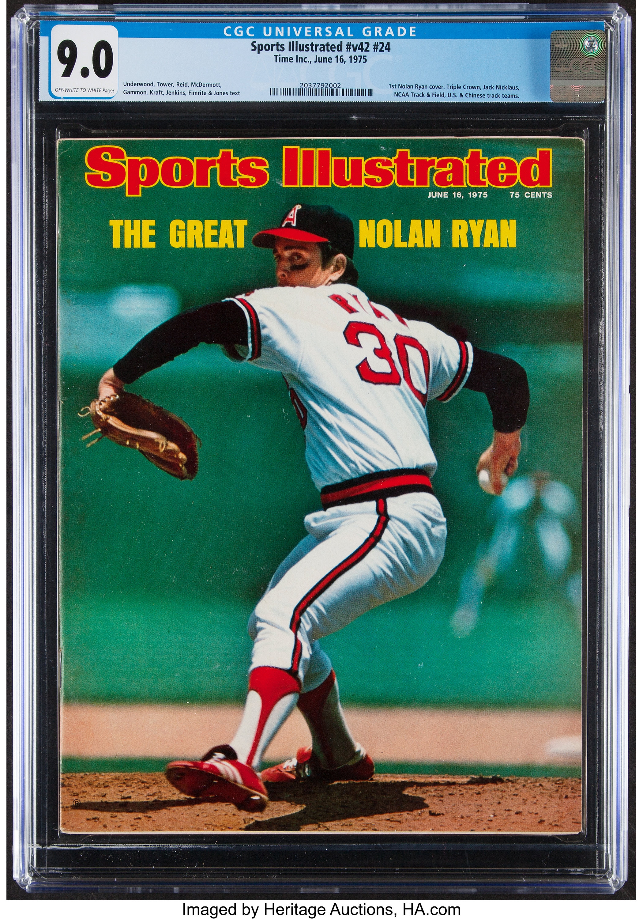 1975 Nolan Ryan Sports Illustrated - CGC 9.0, Pop One with One, Lot #42231