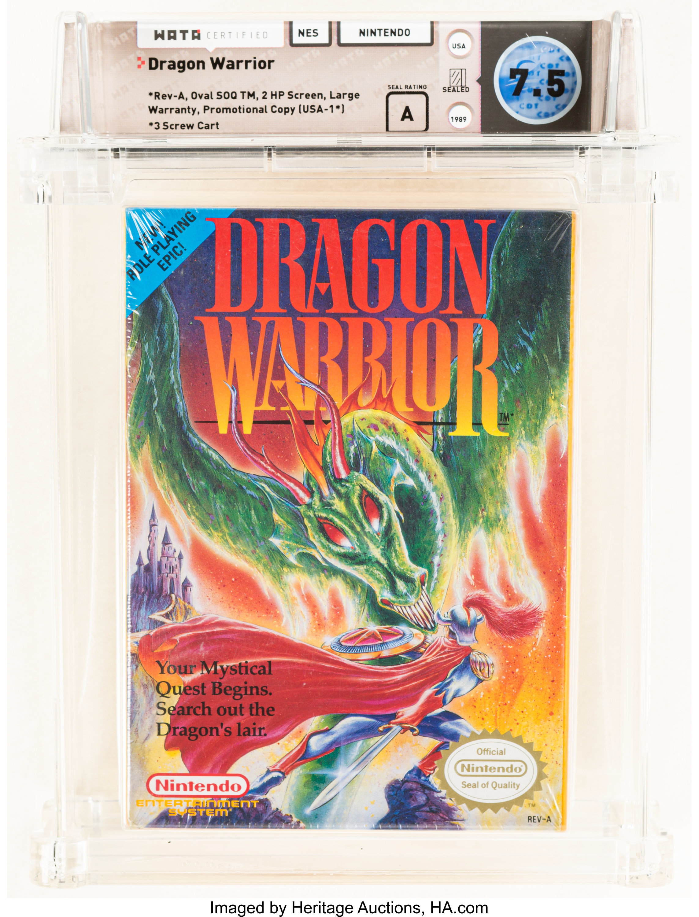 Dragon Warrior Nintendo Power Promotional Copy Wata 7 5 A Sealed Lot Heritage Auctions