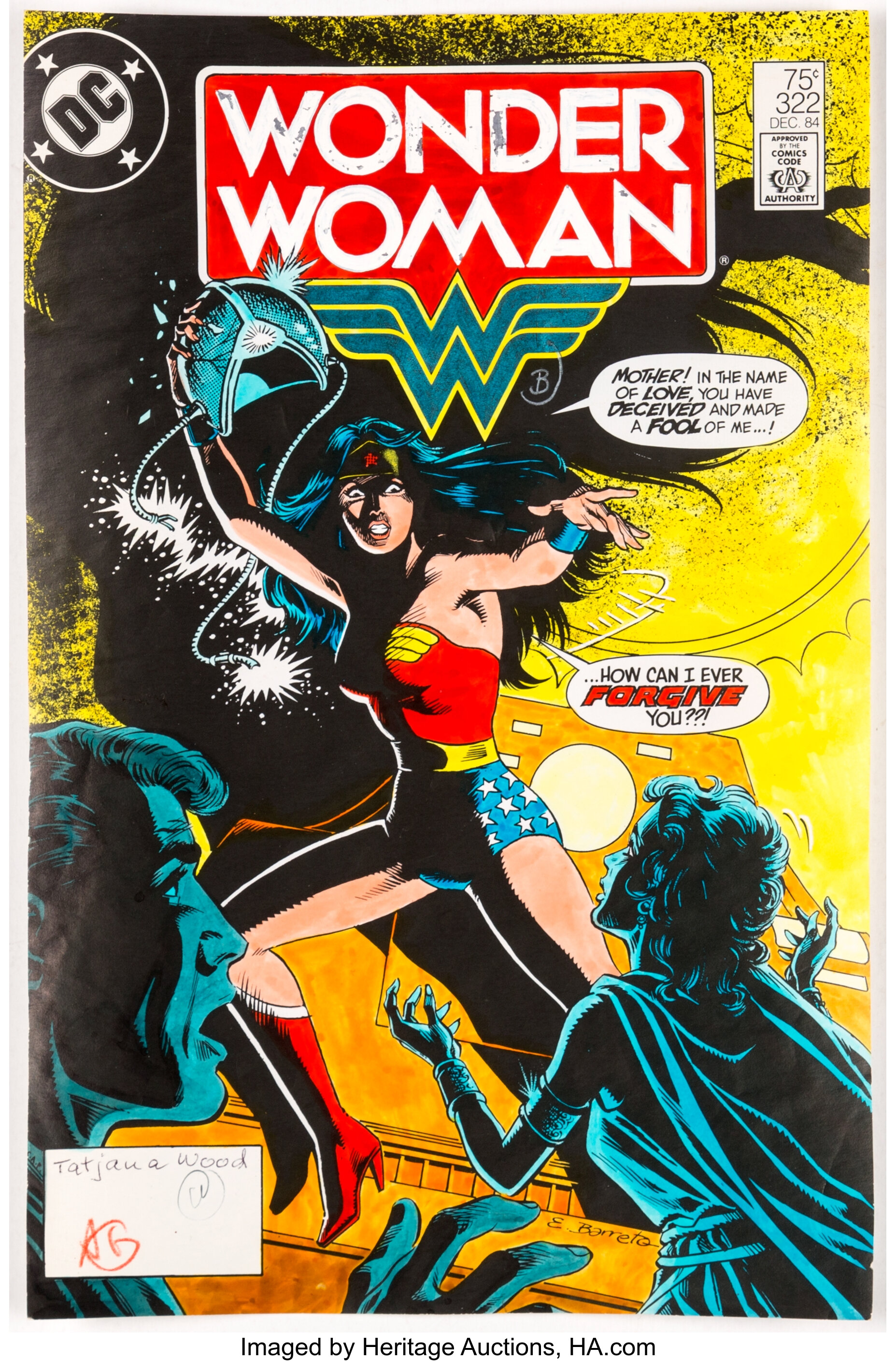 Tatjana Wood Wonder Woman #322 Cover Color Guide (DC Comics, 1984 ...