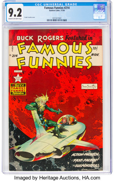 Golden Age (1938-1955):Science Fiction, Famous Funnies #214 (Eastern Color, 1954) CGC NM- 9.2 Cream to off-white pages....