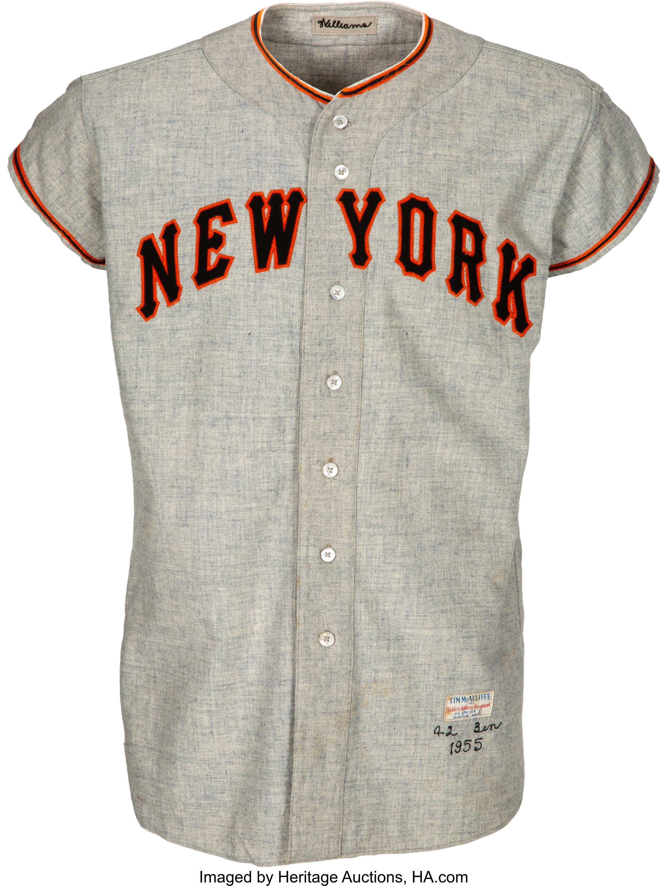 1954-55 Davey Williams Game Worn New York Giants Uniform. , Lot #50708