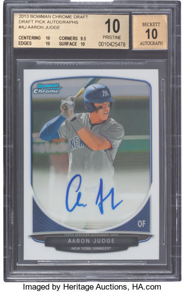 2013 Bowman Chrome Draft Picks Autographs Refractors Aaron Judge, Lot  #50556