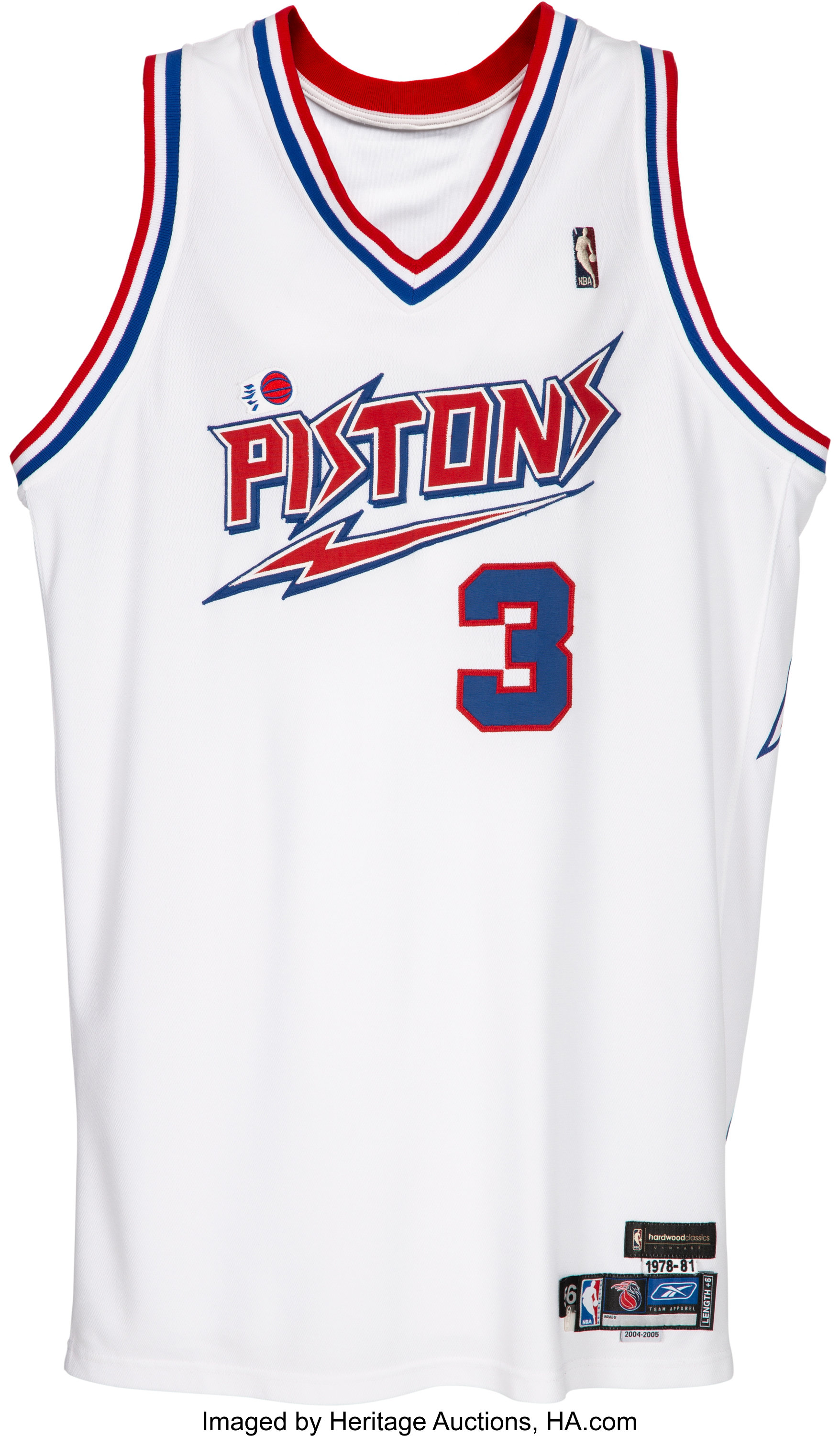 2004-05 Detroit Pistons Blank Game Issued White Jersey 52+6 588