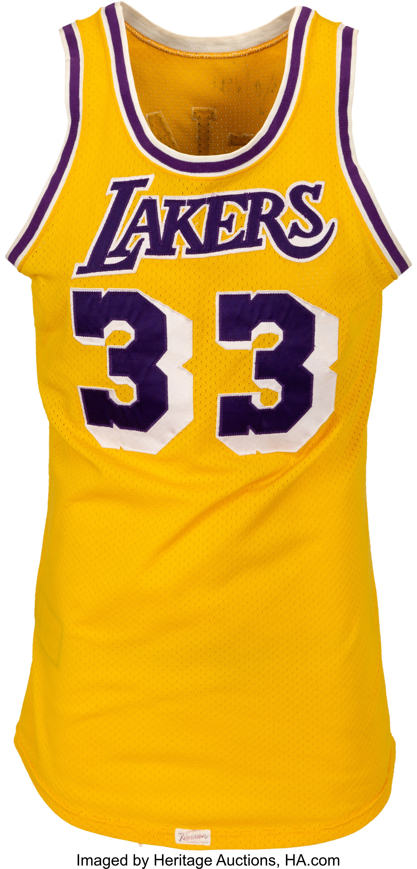 Kareem Abdul-Jabbar 1984 NBA Finals Los Angeles Lakers Game Worn Jersey, Matched to Multiple Games, ZENITH, PART II, 2023