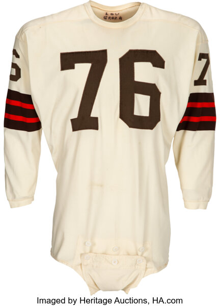 Fantastic 1958-59 Lou Groza Cleveland Browns Game Worn Jersey (14 Team  Repairs!)