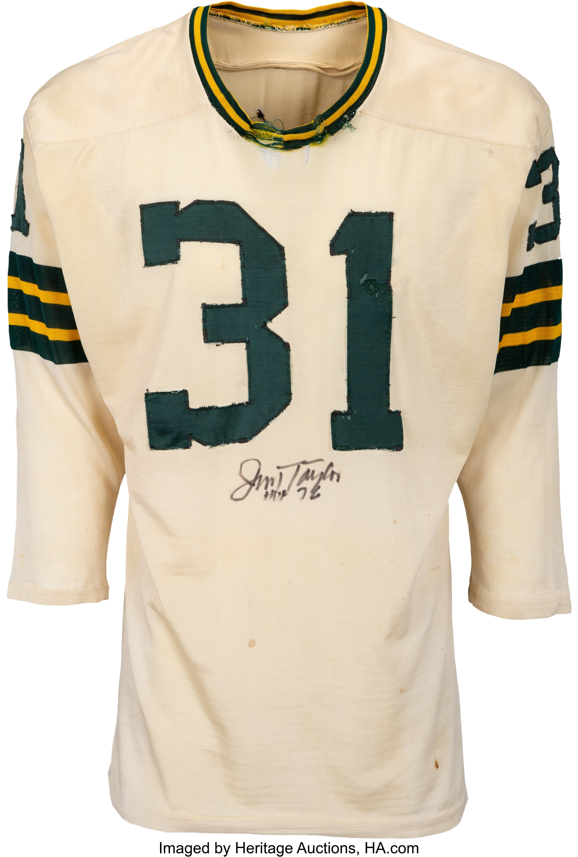 Early 1960's Paul Hornung Game Worn Green Bay Packers Jersey --, Lot  #80098