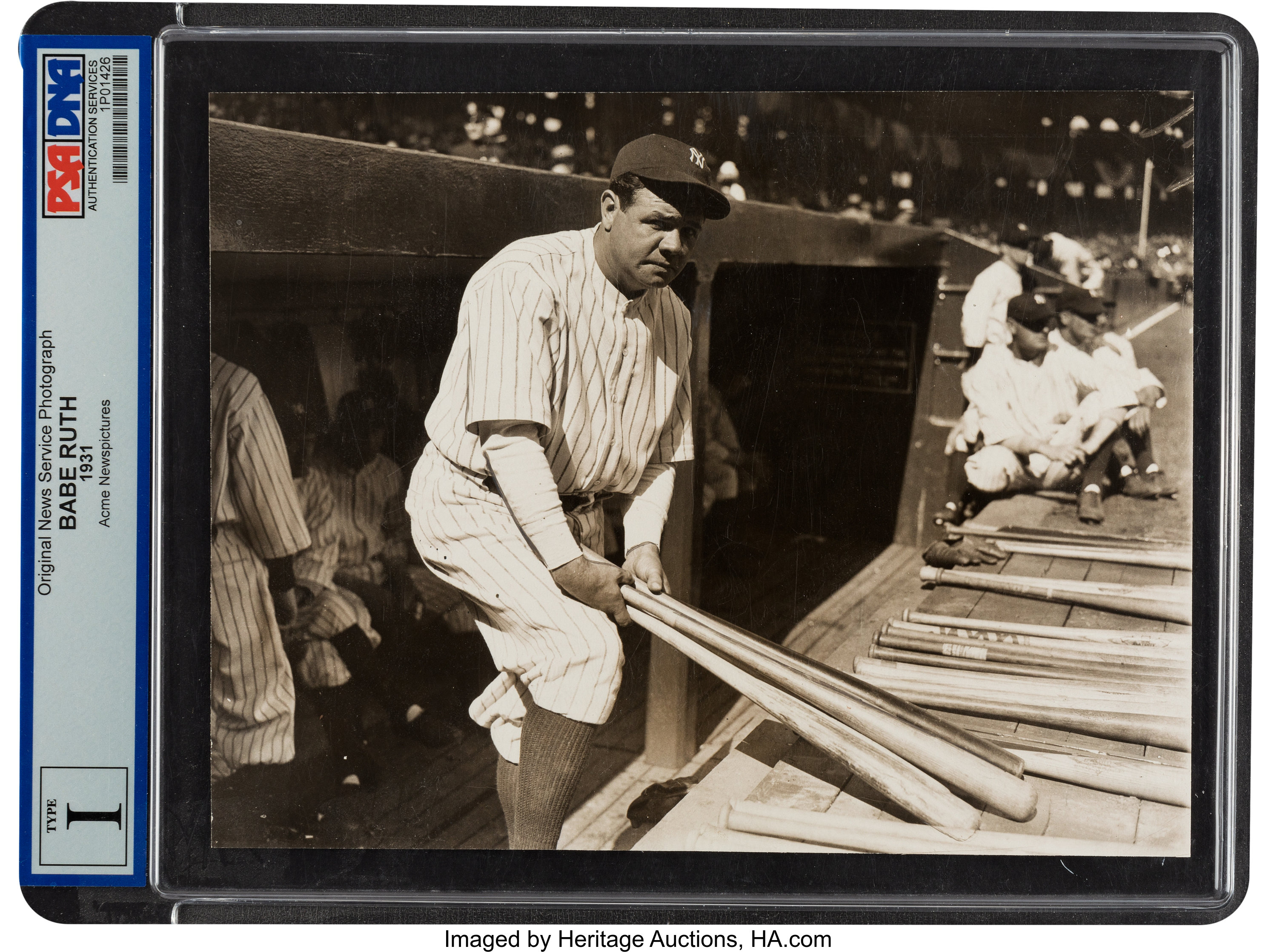 Circa 1919 Babe Ruth Original News Photograph, PSA/DNA Type 1., Lot  #51005