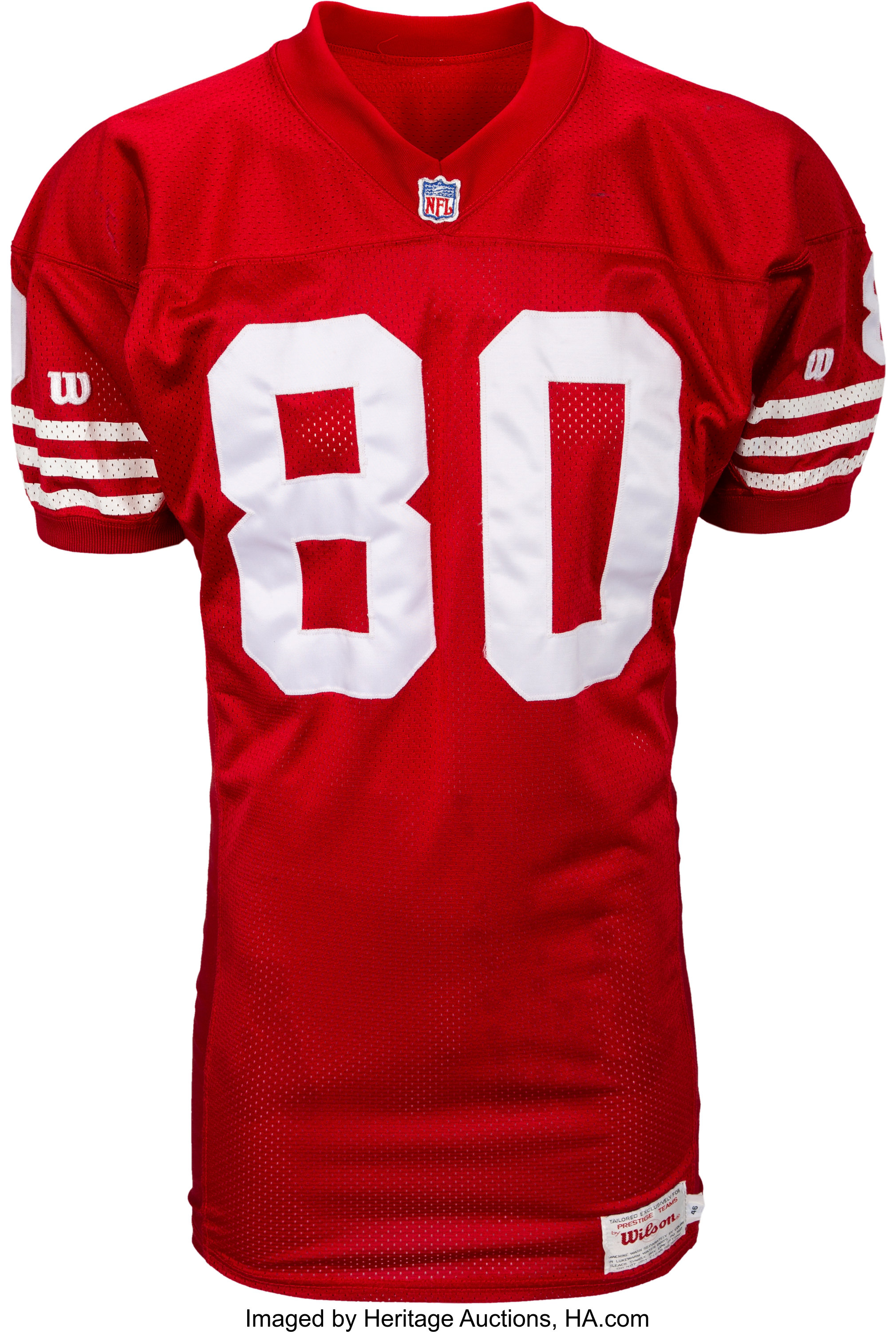 : 49ers Jerry Rice Signed Red Throwback Jersey