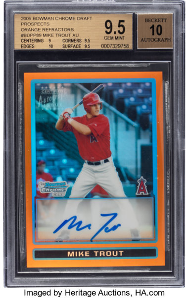 2012 Bowman Chrome Mike Trout Red Refractor #157 PSA Mint 9 -, Lot #57858