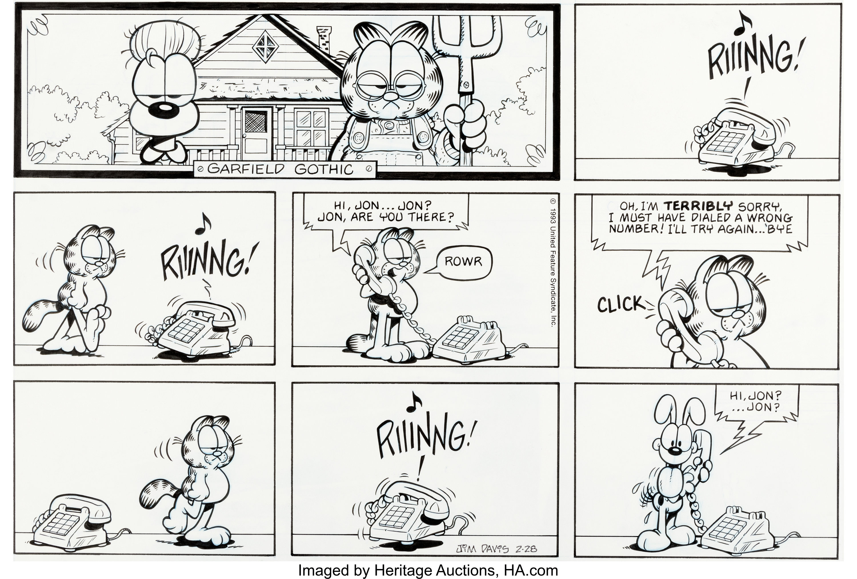 garfield comics black and white