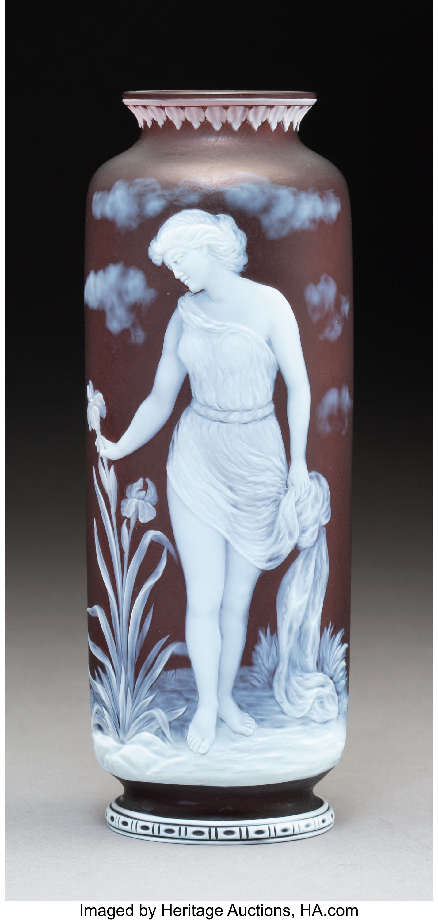 George Woodall for Thomas Webb & Sons Cameo Glass Vase: Flora, | Lot ...