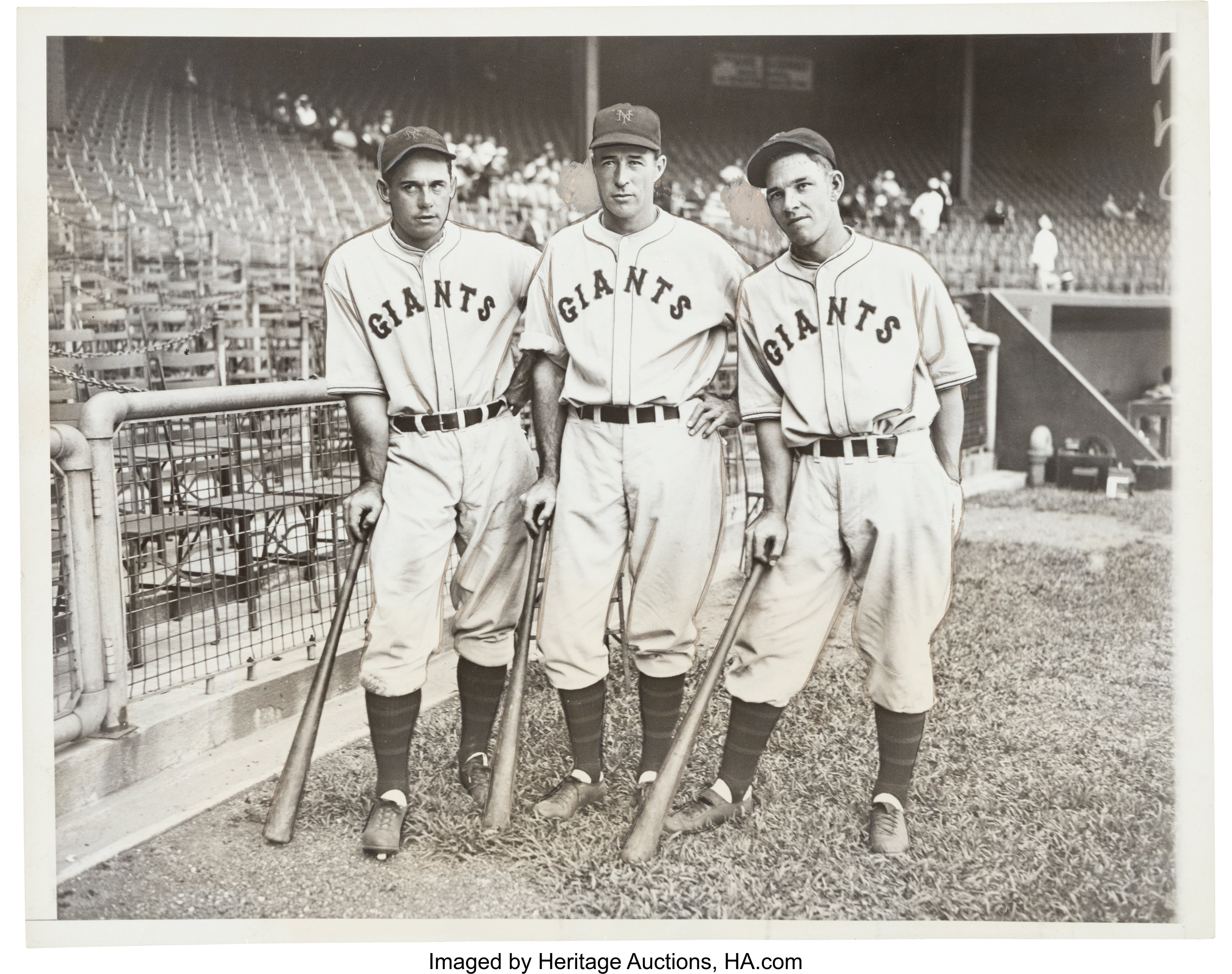 1933 New York Giants Sluggers Original News Service Photograph with, Lot  #80194