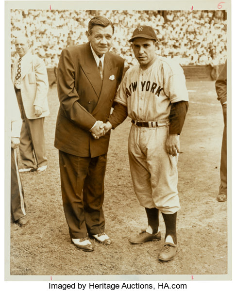 Yogi Berra Autographed Photo, With Babe Ruth - Apiaria