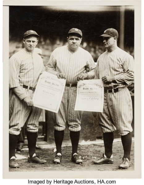 Lot Detail - 1932 BABE RUTH AND LOU GEHRIG ORIGINAL PHOTOGRAPH - (PSA/DNA  TYPE I)