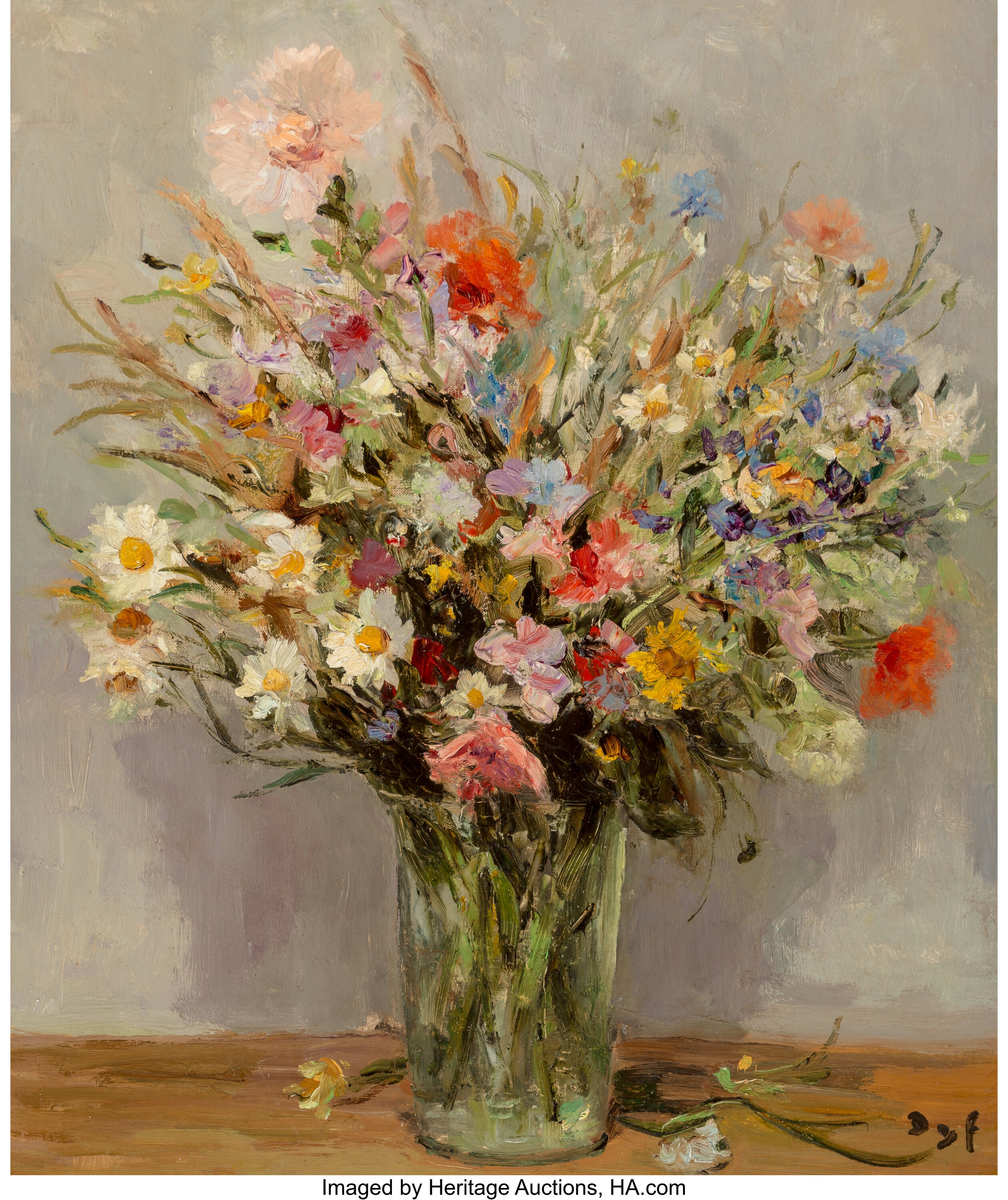 Marcel Dyf (French, 1899-1985). Fleurs du jardin, 1972. Oil on 