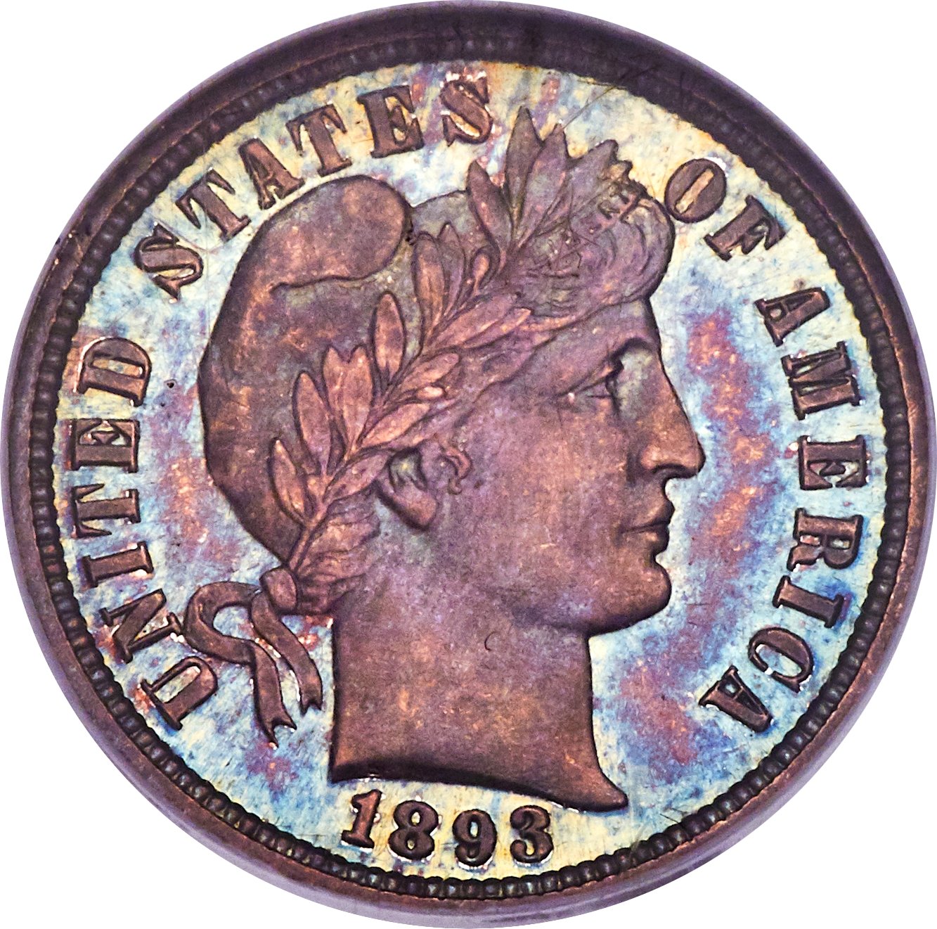 1893 10C PR67 NGC. CAC. A conditionally scarce and beautifully | Lot ...