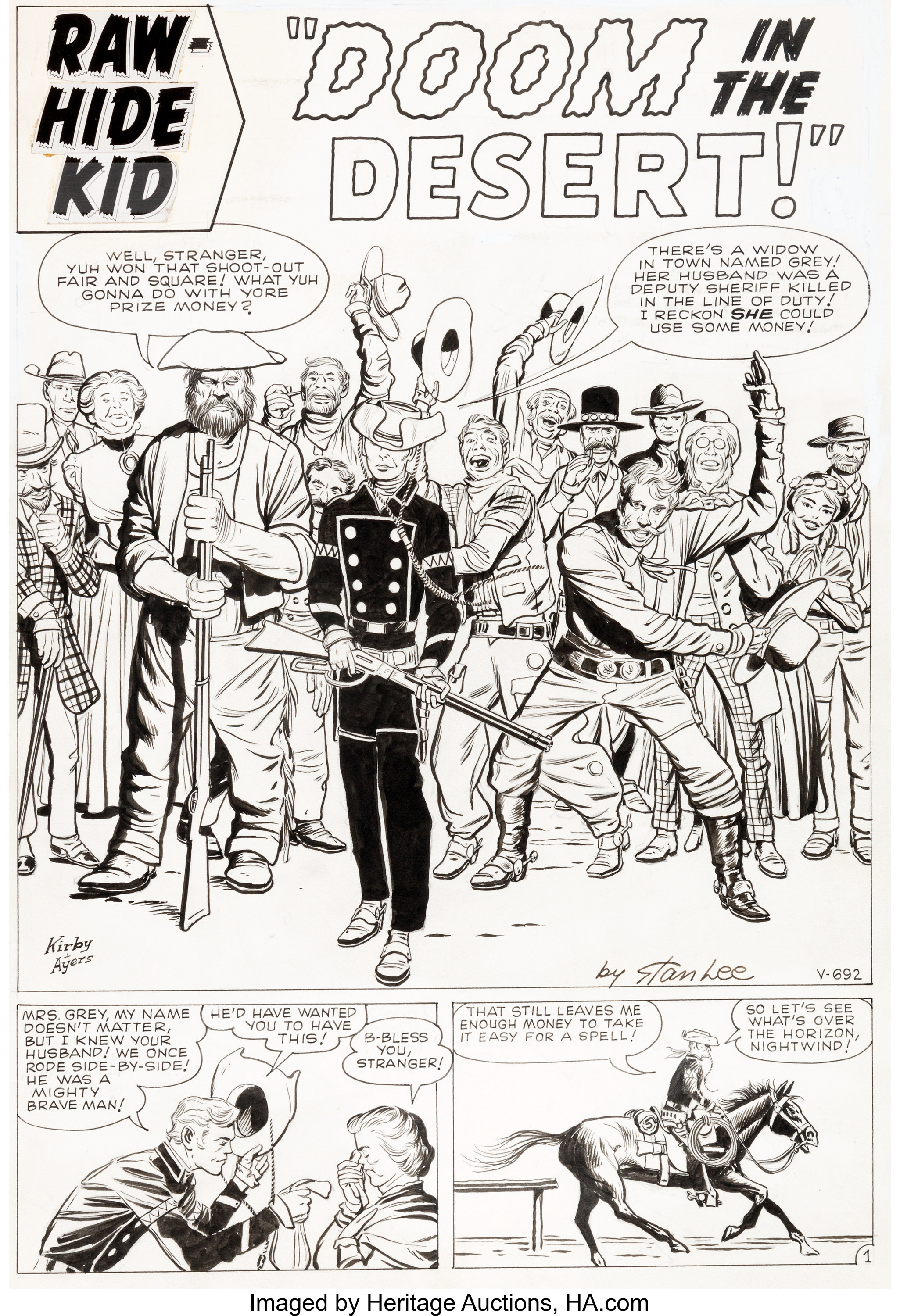 Jack Kirby and Dick Ayers Rawhide Kid #28 Story Page 1 Original Art | Lot  #94096 | Heritage Auctions