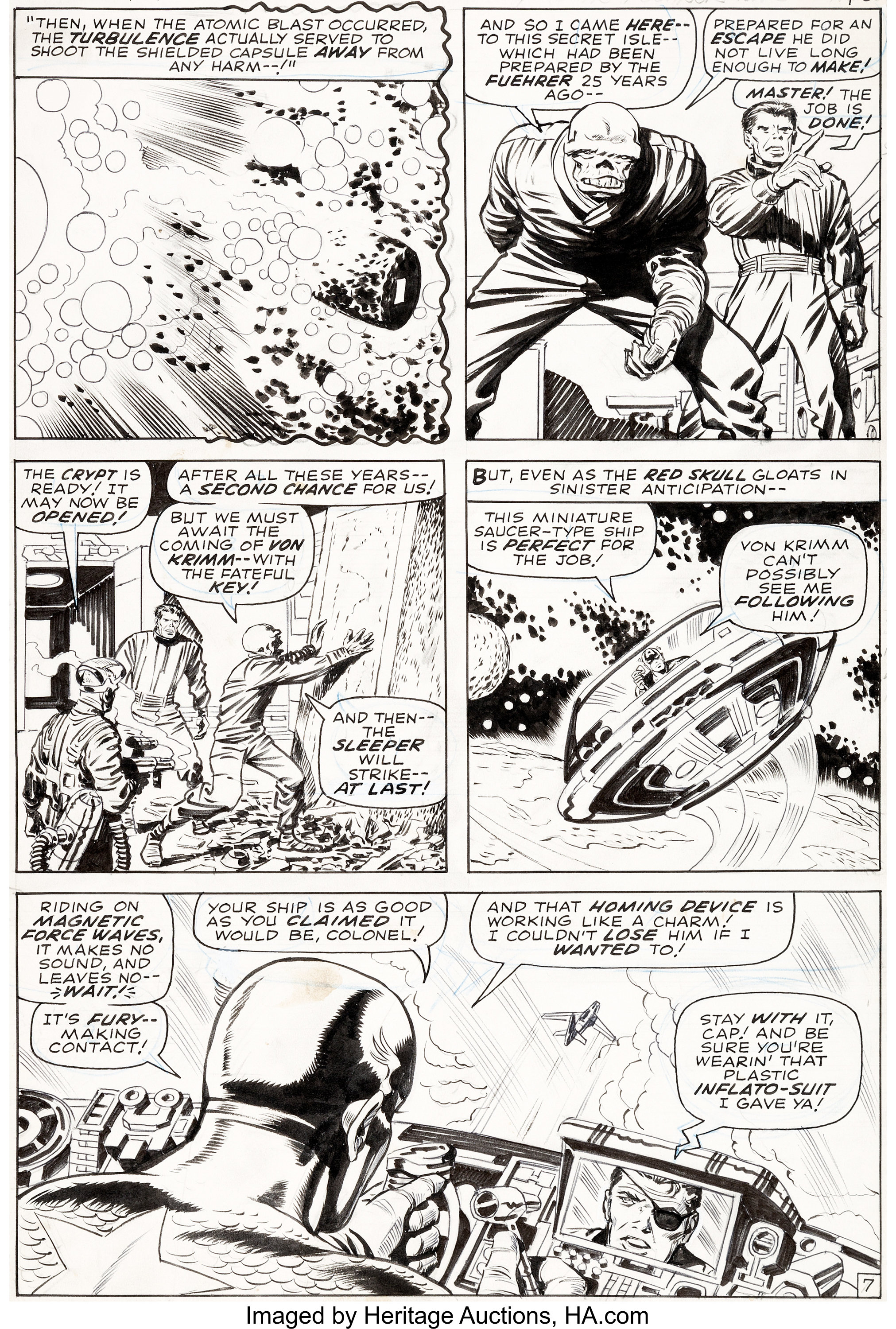 Jack Kirby and Syd Shores Captain America #101 Story Page 7 | Lot ...