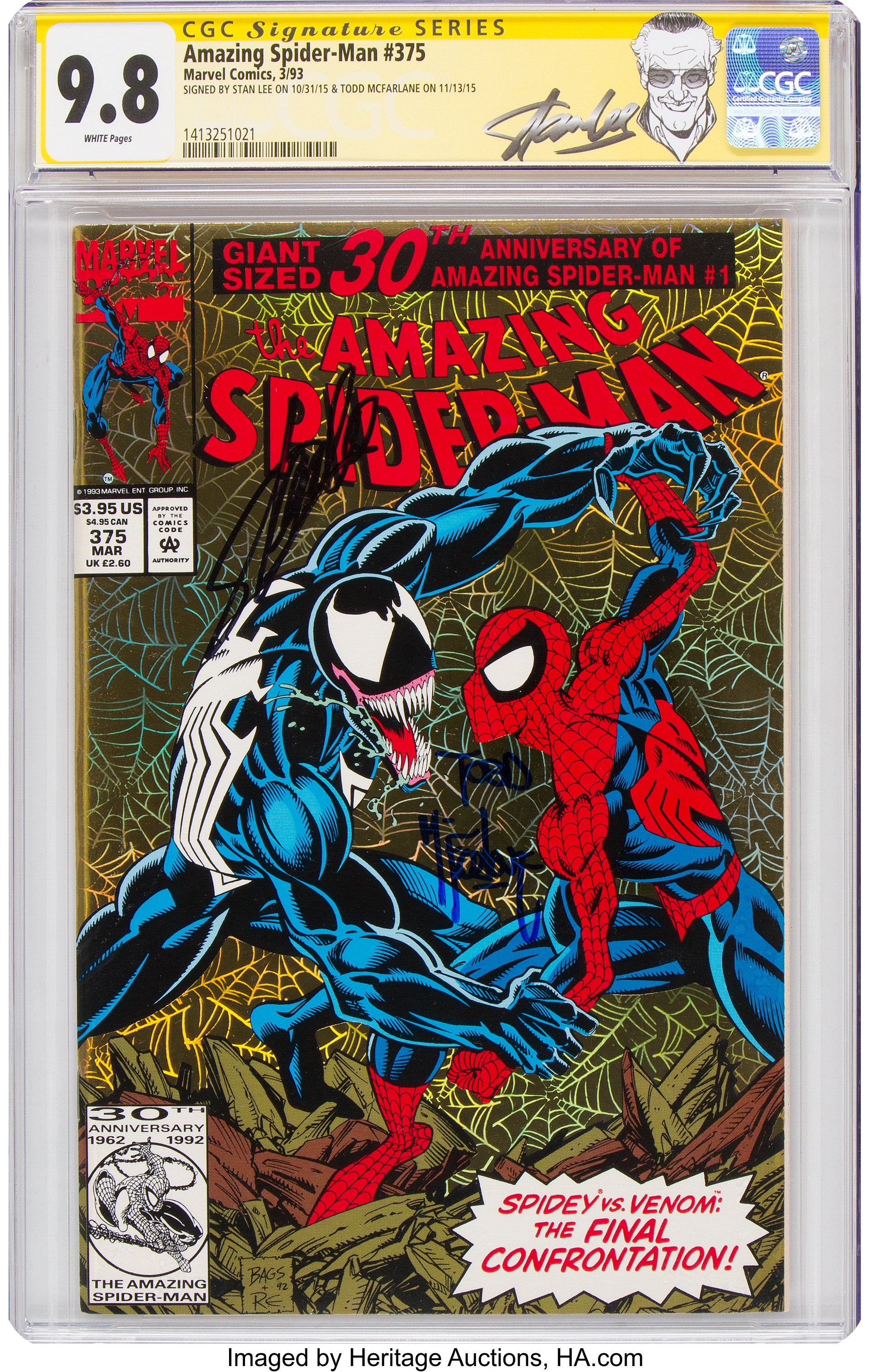 The Amazing Spider-Man #375 Signature Series: Stan Lee (Marvel, | Lot ...