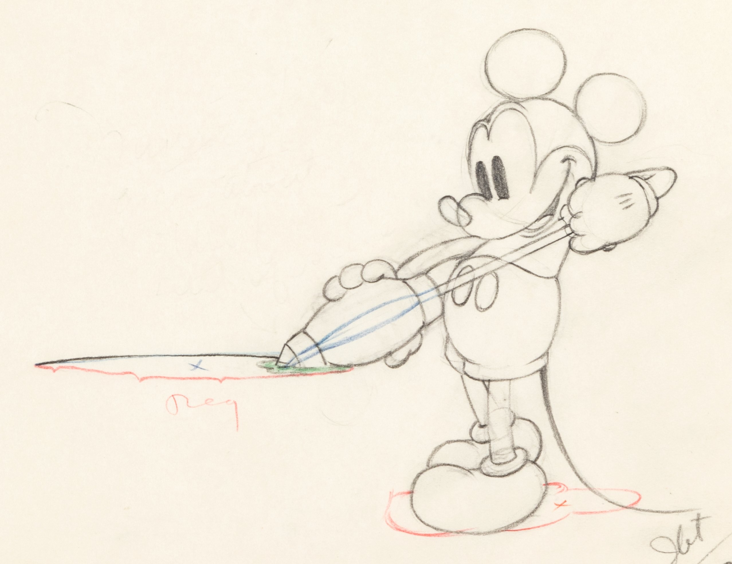 Walt Disney  A COLLECTION OF GRAPHITE DRAWINGS ON ANIMATION PAPER