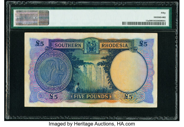 Rhodesia & Nyasaland 1 Pound Banknote Currency 1960 PMG 25