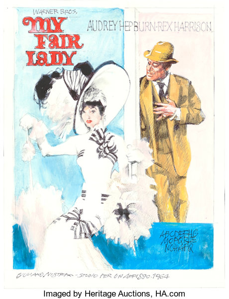 My Fair Lady 1964 Audrey Hepburn Rex Harrison Movie Poster 