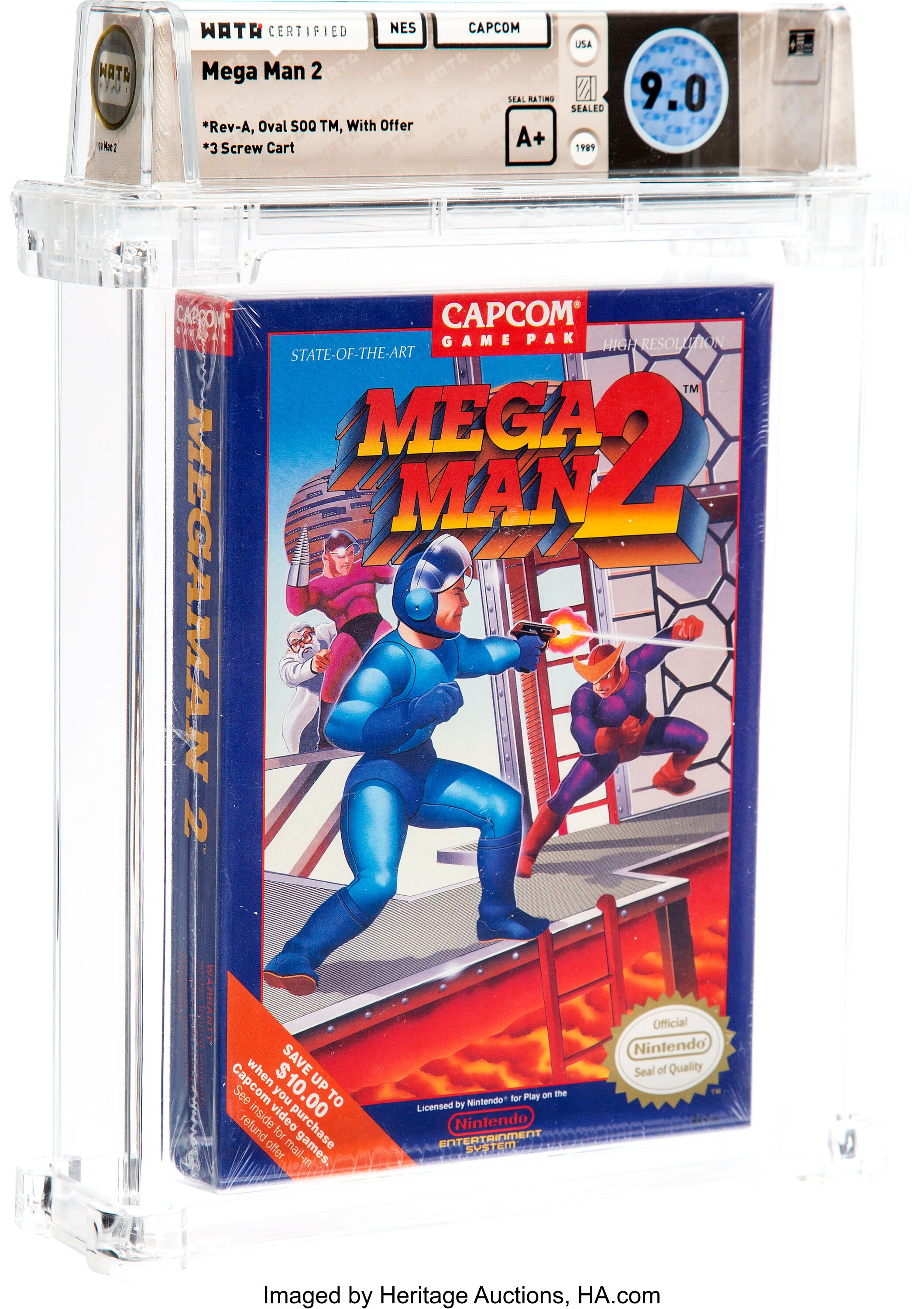Mega Man 2 Oval Soq Tm With Offer Wata 9 0 A Sealed Nes Capcom Lot Heritage Auctions