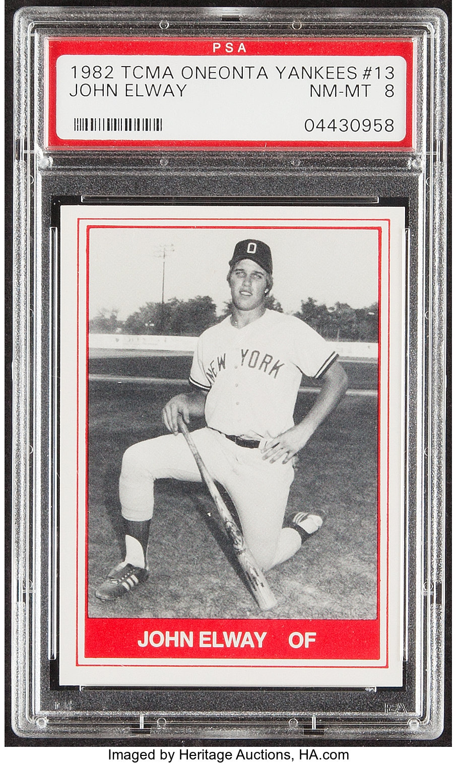 1982 TCMA Oneonta Yankees John Elway #13 PSA NM-MT 8. Baseball, Lot  #41050