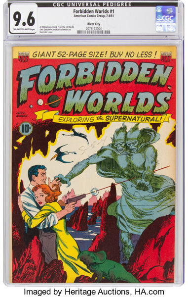 Golden Age (1938-1955):Science Fiction, Forbidden Worlds #1 River City Pedigree (ACG, 1951) CGC NM+ 9.6 Off-white to white pages....