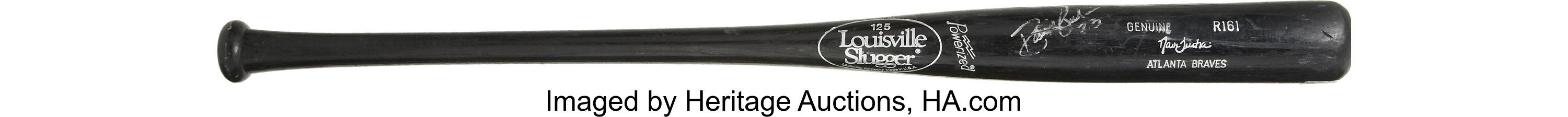 David Justice Signed Game-Used Atlanta Braves Louisville Slugger Genuine  R161 Baseball Bat (Mears & JSA ALOA)