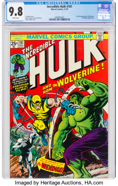 Bronze Age (1970-1979):Superhero, The Incredible Hulk #181 (Marvel, 1974) CGC NM/MT 9.8 White pages....
