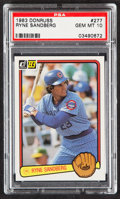 1983 Donruss Ryne Sandberg #277 PSA Gem Mint 10. Baseball Cards, Lot  #44066