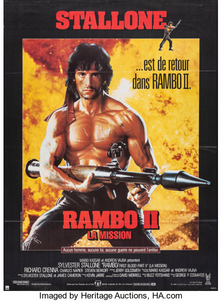 Rambo First Blood Part Ii Tri Star 1985 Folded Very Fine Lot Heritage Auctions