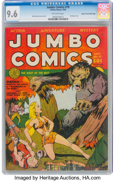 Golden Age (1938-1955):Adventure, Jumbo Comics #19 Mile High Pedigree (Fiction House, 1940) CGC NM+ 9.6 Off-white pages....