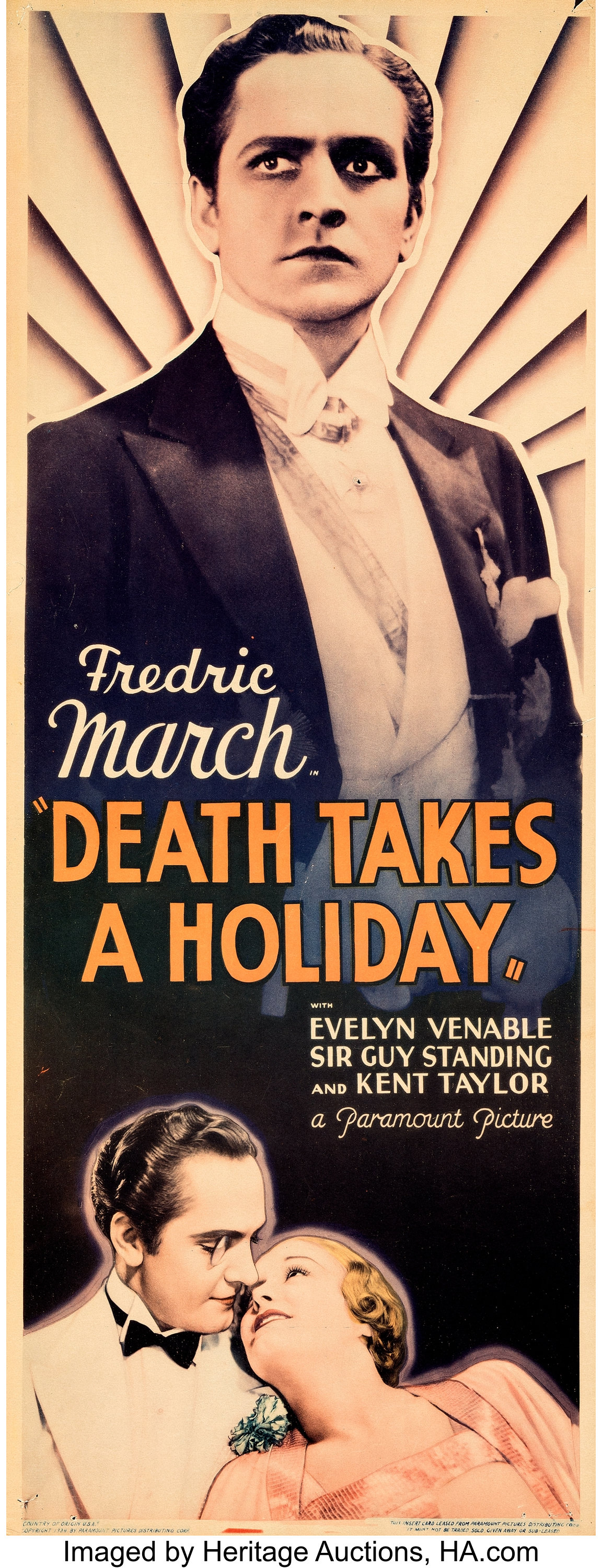 Death Takes a Holiday (Paramount, 1934). Very Fine. Insert (14