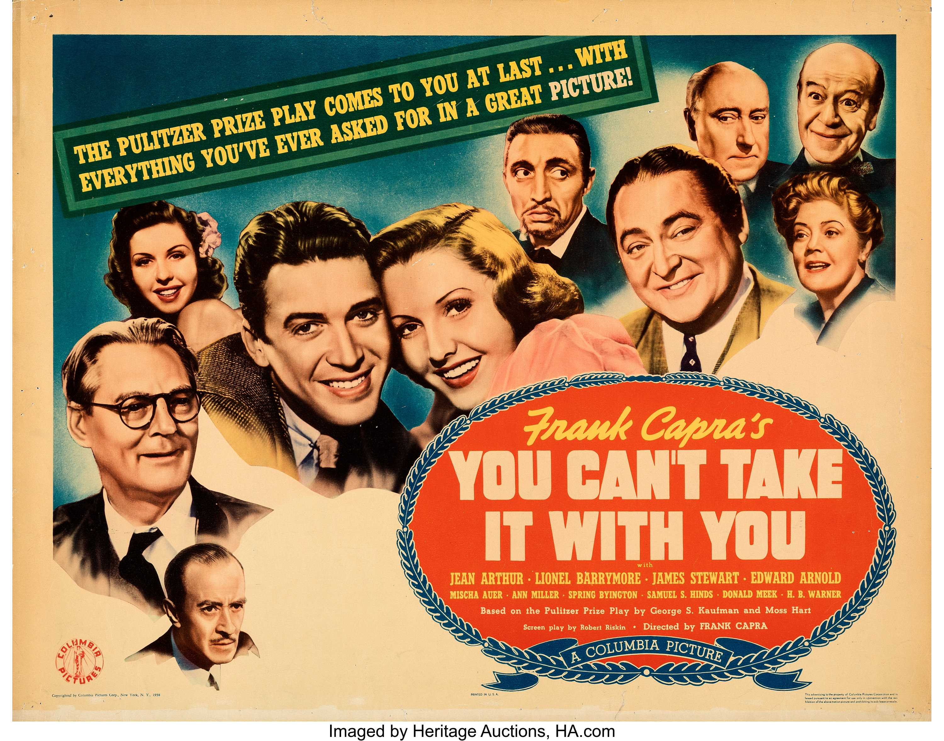 You Can't Take It with You (Columbia, 1938). Fine+. Half Sheet (22" | Lot #86064 | Heritage Auctions