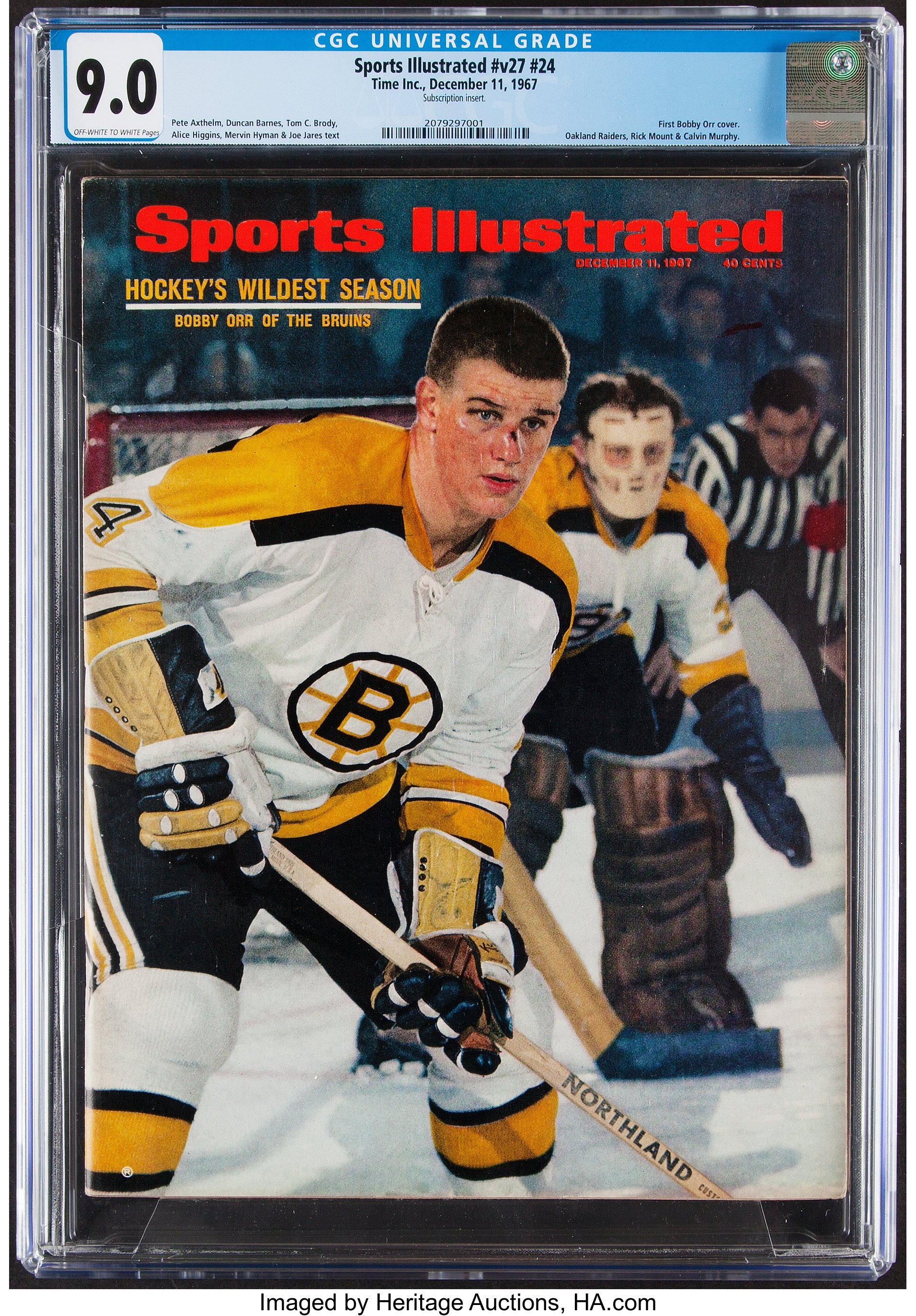 Bobby Orr First Sports Illustrated Cover - Cgc 9.0 Pop One With 