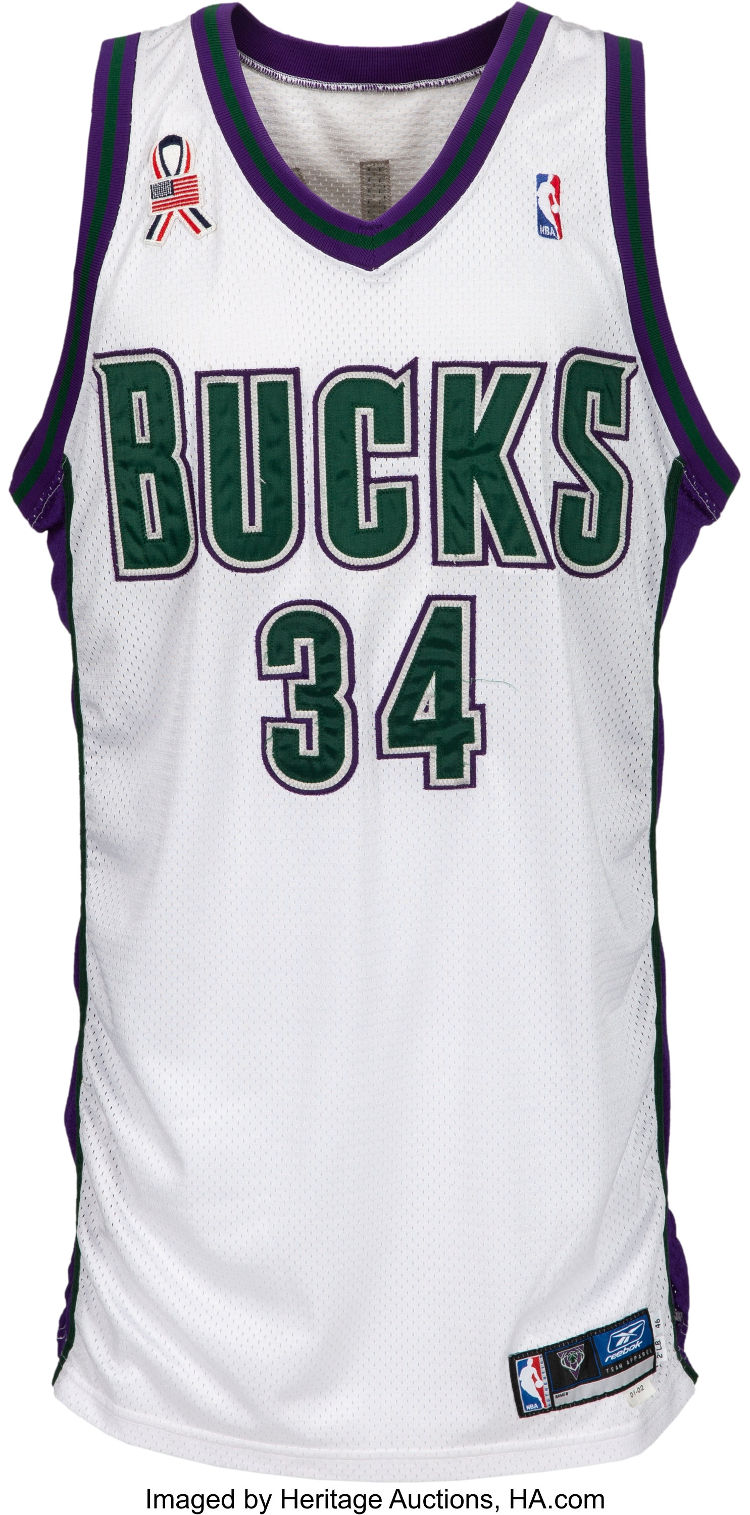 Ray Allen Game Used Team Issued Signed 1999 Milwaukee Bucks Jersey PSA &  MEARS