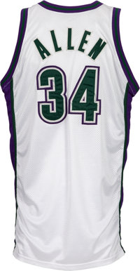 Lot Detail - 2001-02 Ray Allen Milwaukee Bucks Game Worn Road Jersey (MEARS  LOA)