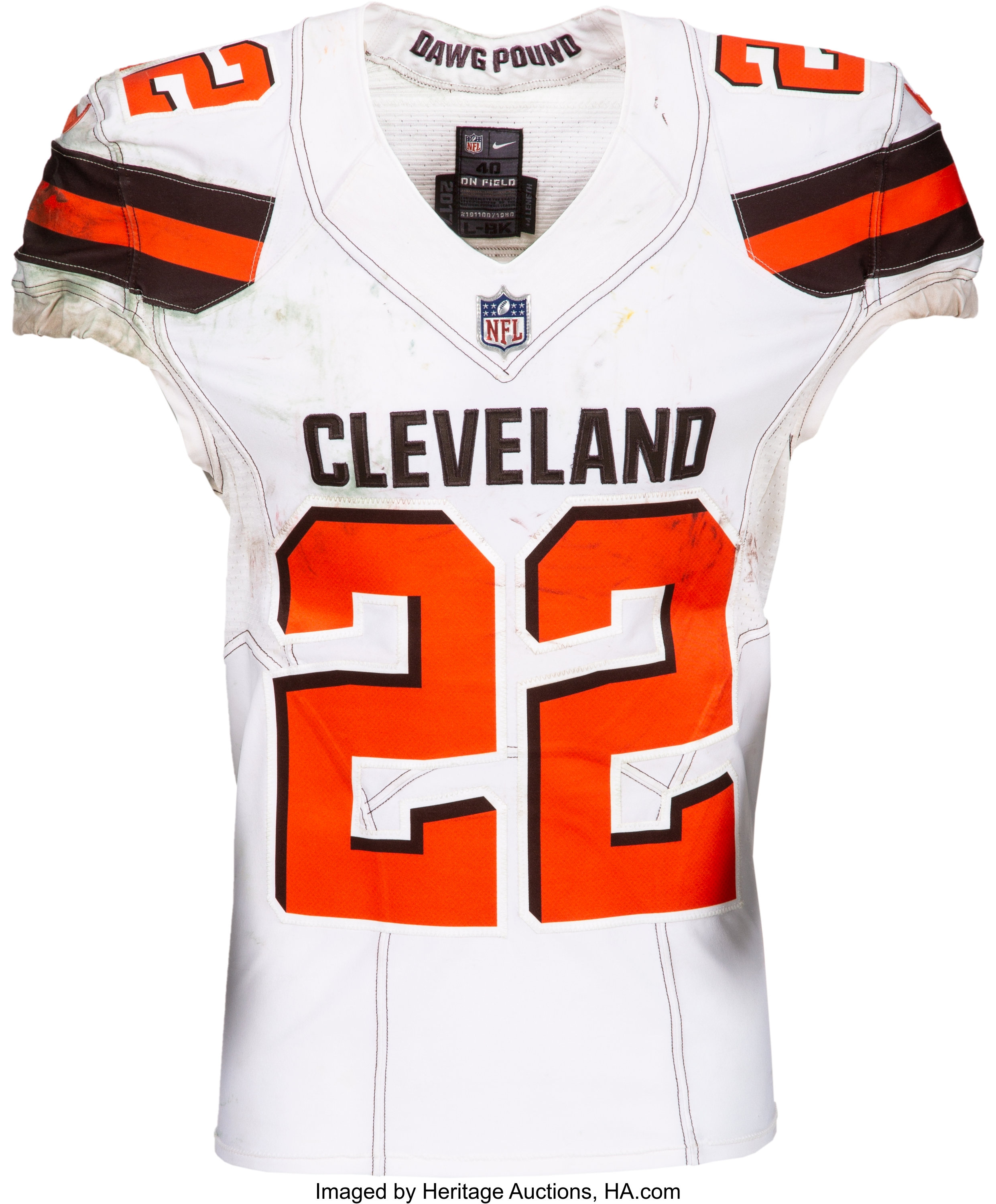 2017 Jabrill Peppers Game Worn & Unwashed Cleveland Browns Jersey -, Lot  #58048