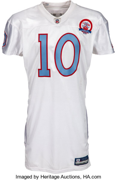 10 VINCE YOUNG Tennessee Titans NFL QB Red Throwback Jersey