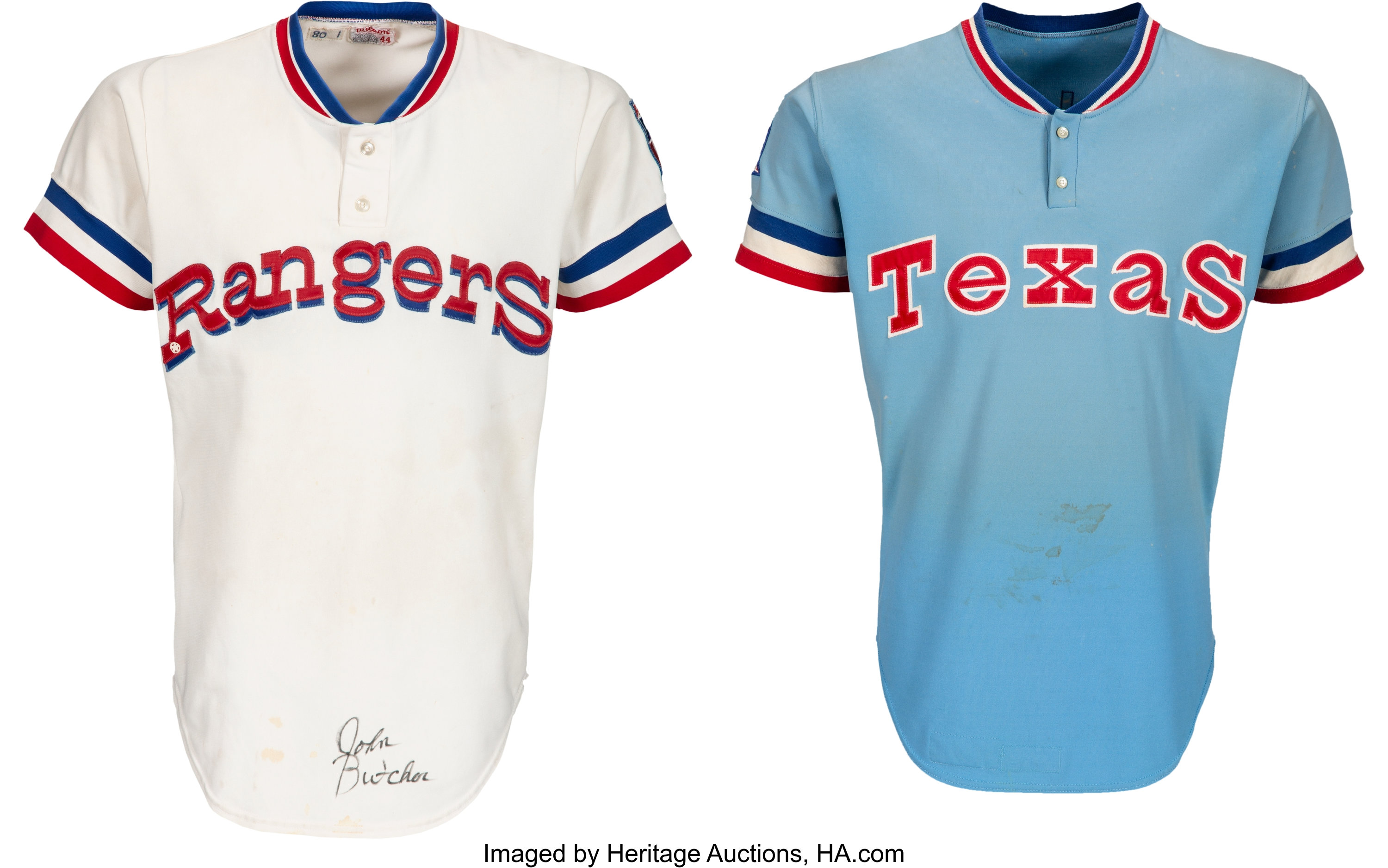 1979-80 Game Worn Texas Rangers Jerseys Lot of 2 - Bat Boy/Frias &, Lot  #57956