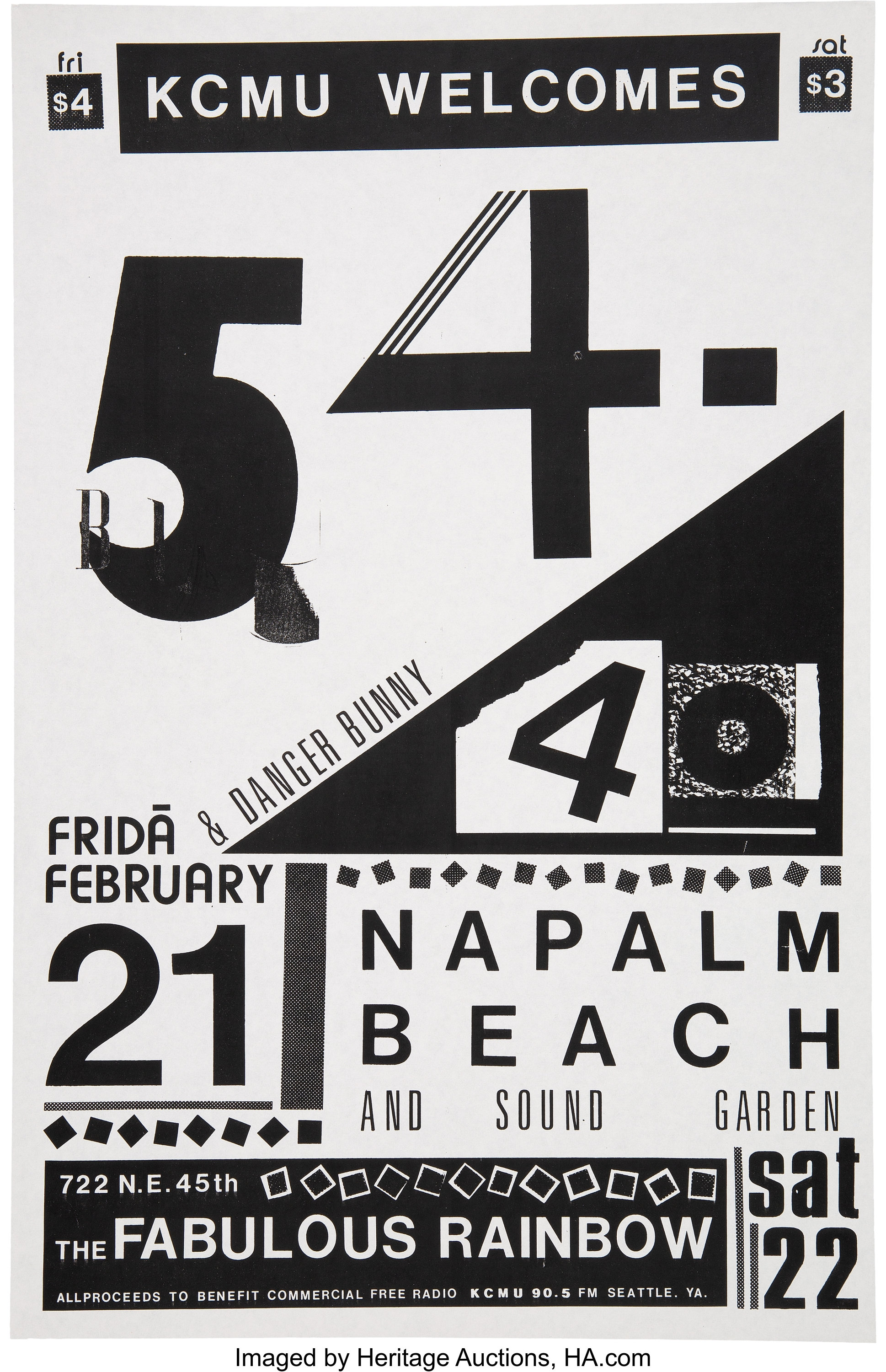 Soundgarden 54 40 Napalm Beach 11 X 17 Fabulous Rainbow Lot 224 Heritage Auctions