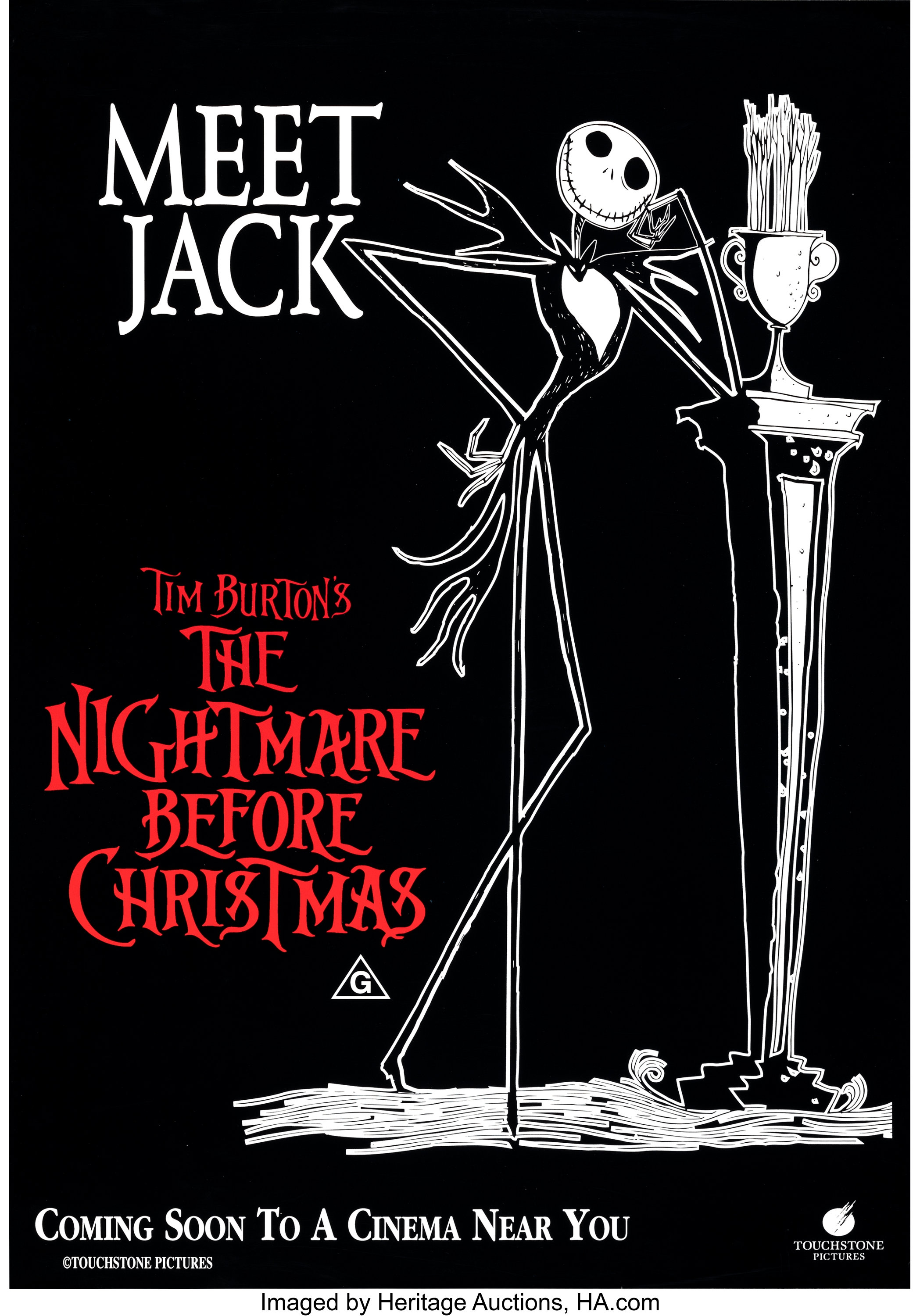 The Nightmare Before Christmas (Touchstone, 1994). Rolled, Very