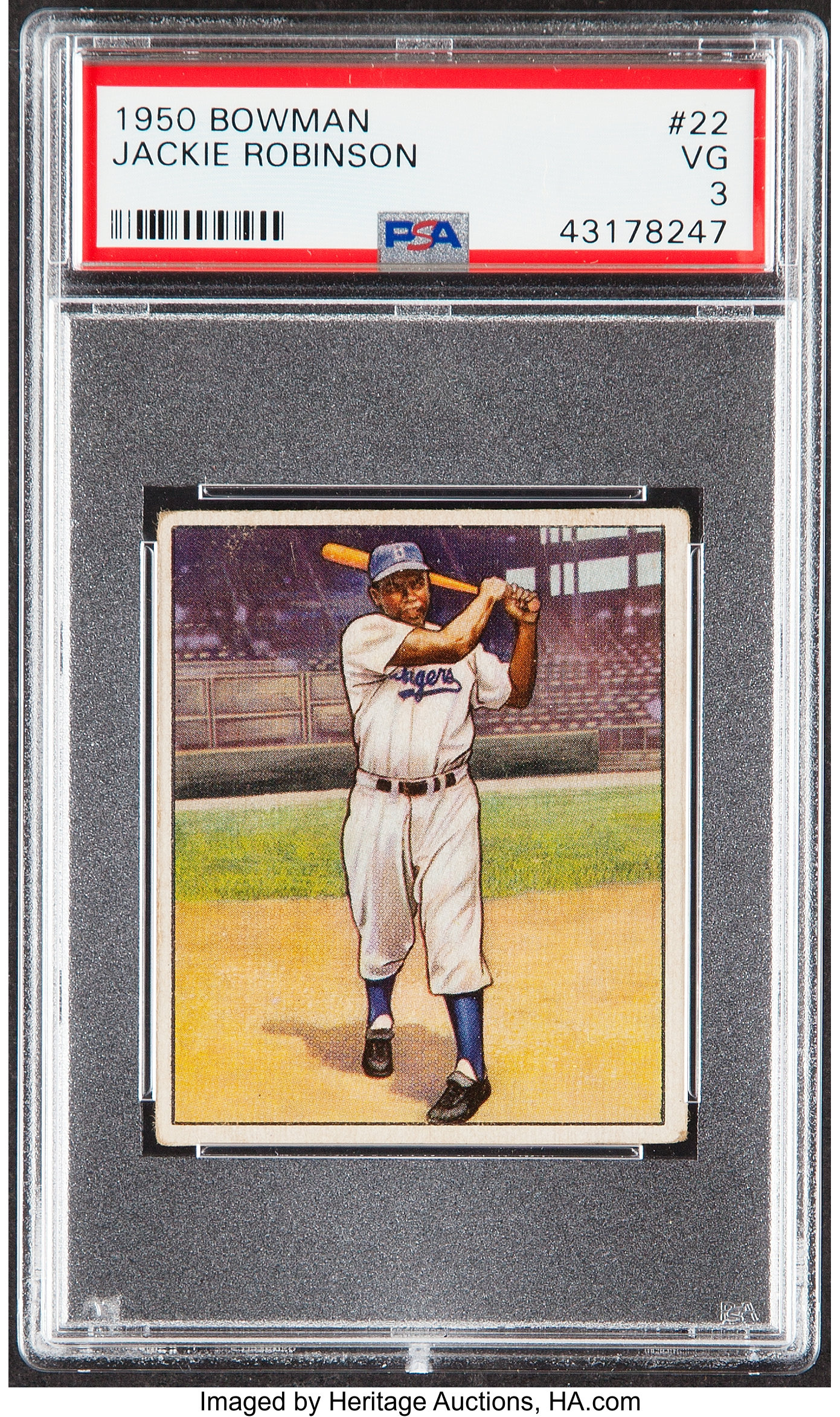 1950 Bowman Jackie Robinson 22 PSA VG 3.... Baseball Cards Singles